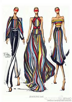 手繪服裝設計圖 創(chuàng)意與技藝的視覺交響